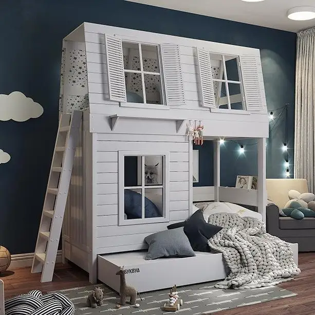 bunk bed slide for kids same as luxurious tree castle double beds with interesting roof and window SAMPO KINGDOM Factory