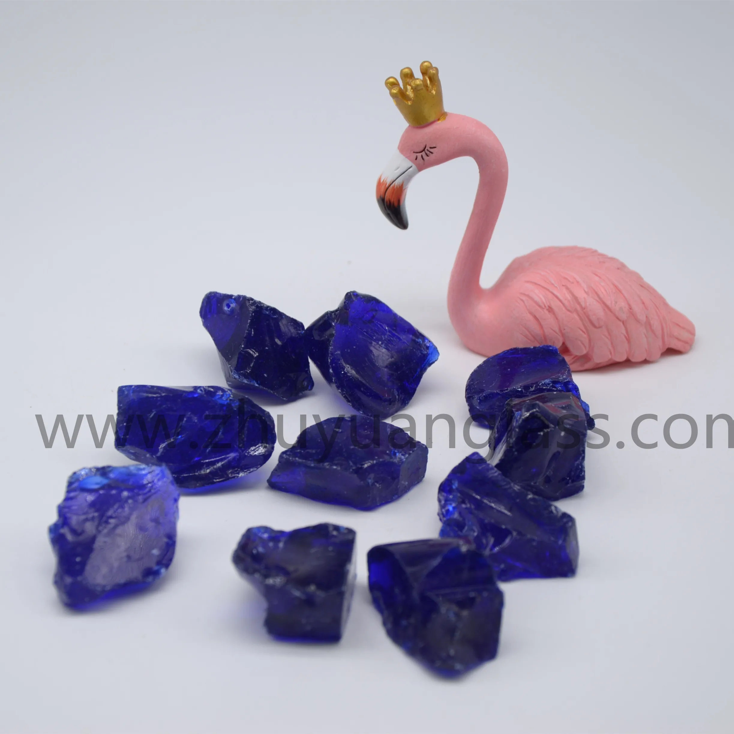 factory sell 10--50mm  cobalt blue big glass rock fire glass