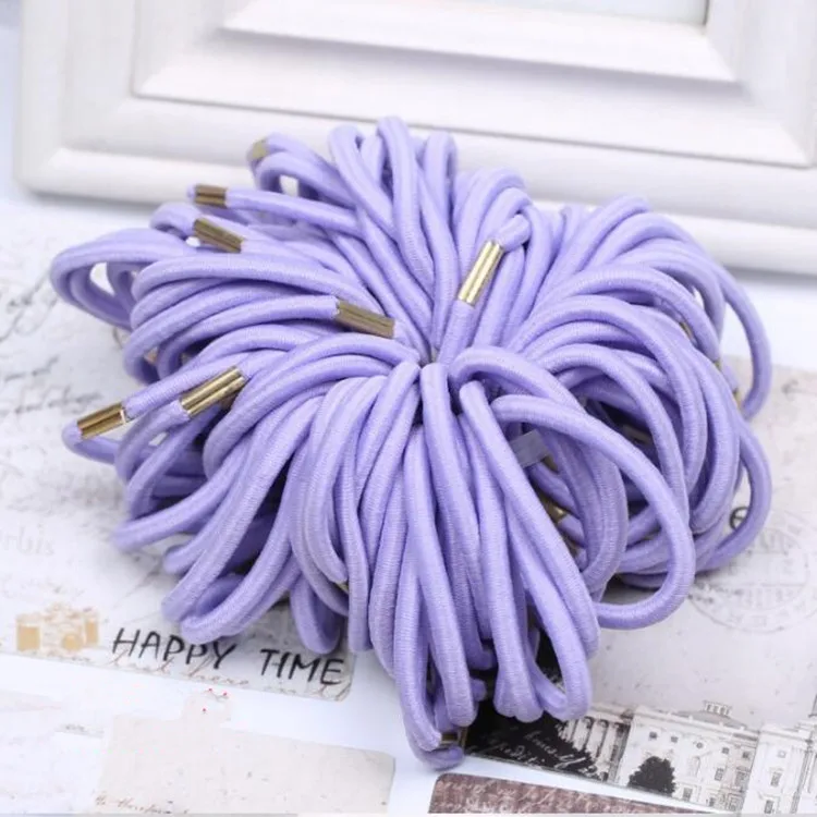 custom Width Rubber Bands Solid Hair Bundles Ponytail Holder Elastic Hair Ring For Girls