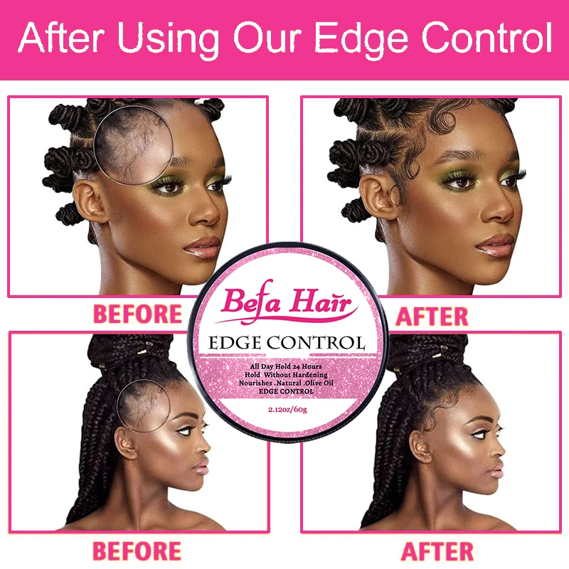 Strong Hold Non Flaking Organic Shine Jam Braiding Edge Control And Brush Set