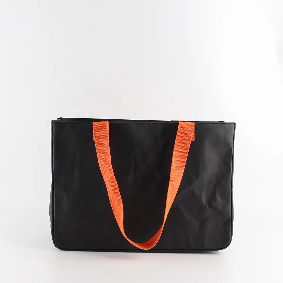 custom eco friendly black paper tote durable waterproof reusable washable tyvek kraft paper shopping tote bags