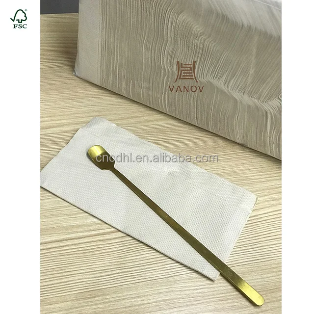 Manufacturer Logo Printed High Grade Paper Napkin Tissue 1/8 Fold pure bamboo Dinner Napkin