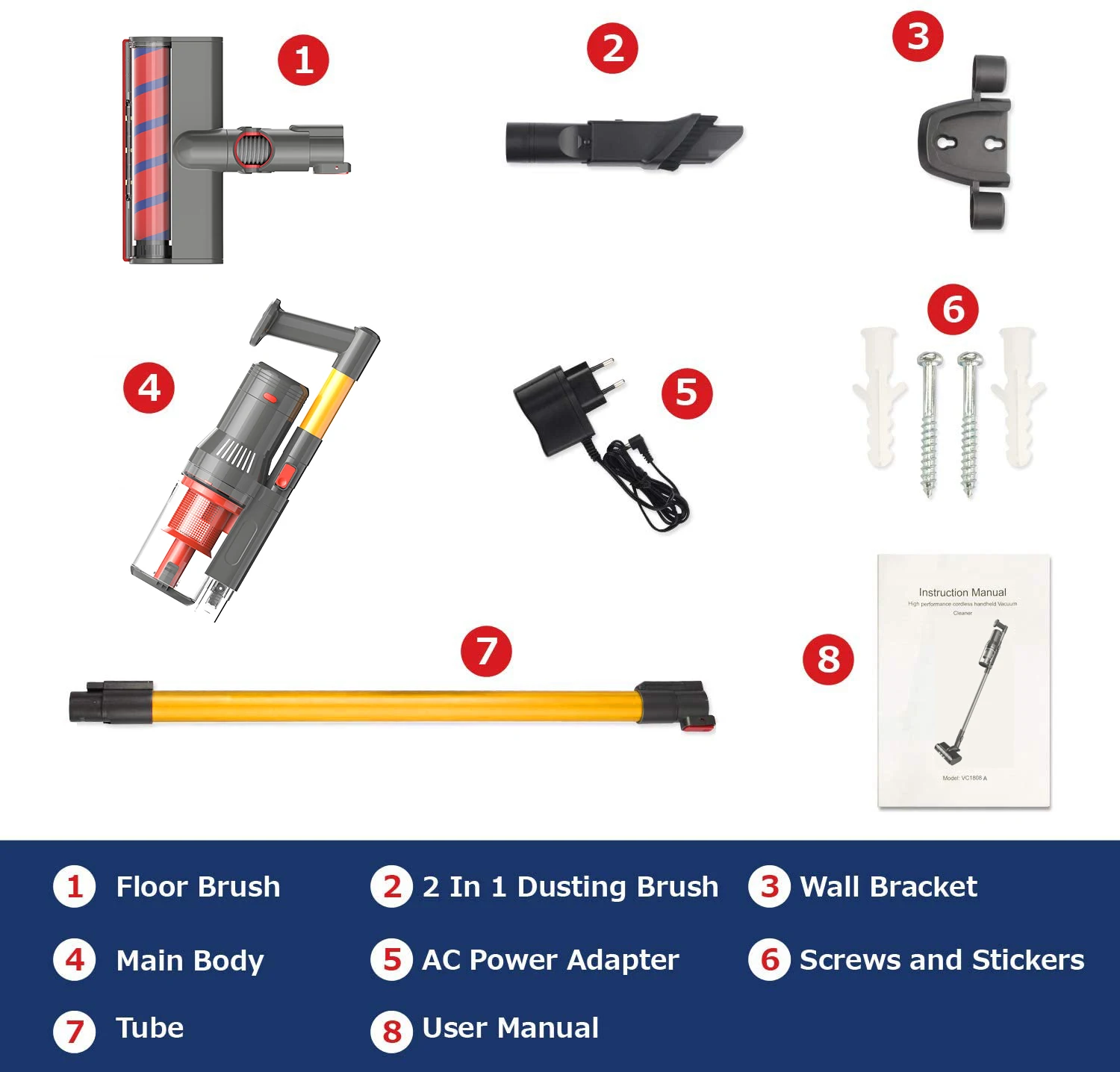 vitro candy  Household Bagless Cordless Wireless Rechargeable Handheld Portable Stick Vacuum Cleaner for Floor Carpet Pet Car