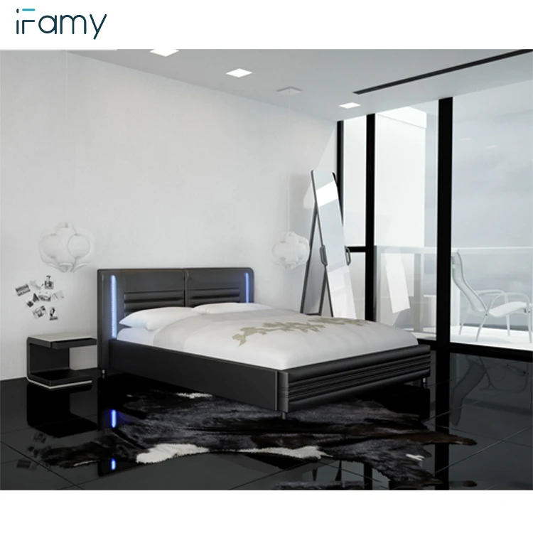 
High-end modern girls bedroom furniture with led light bed 