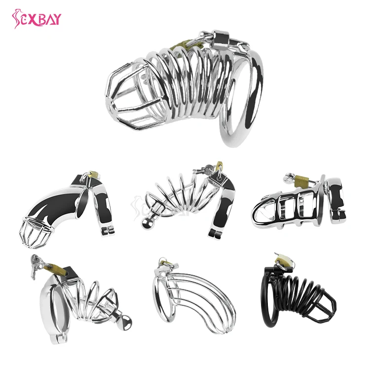 SEXBAY to figure custom/ color Metal Chastity cage Stainless steel/zinc alloy for penis cage Male chastity lock sex toy key cage