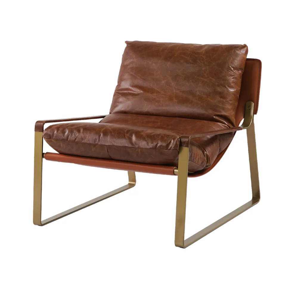 retro vintage leather metal frame lounge armchair vintage living room chair for sale tan leather chair reclining