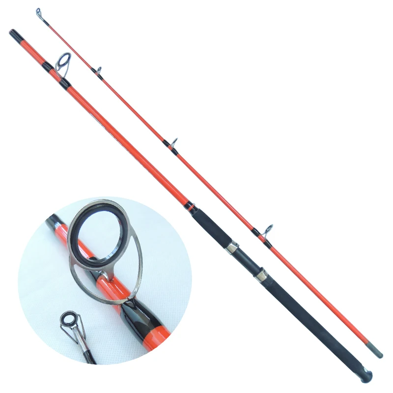 Wholesale Hollow Fiberglass Spinning rod 2.1m 2 section Lure weigh 60~120g EVA handle  Fishing rods