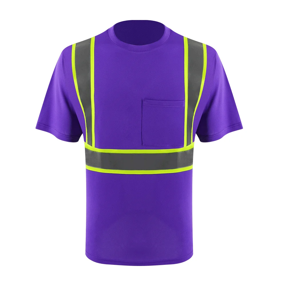E-commerce Model Summer Outdoor Short Sleeve Safety T Shirt Hot Sale Bird Eye Fabric Hi Vis safety T Shirt