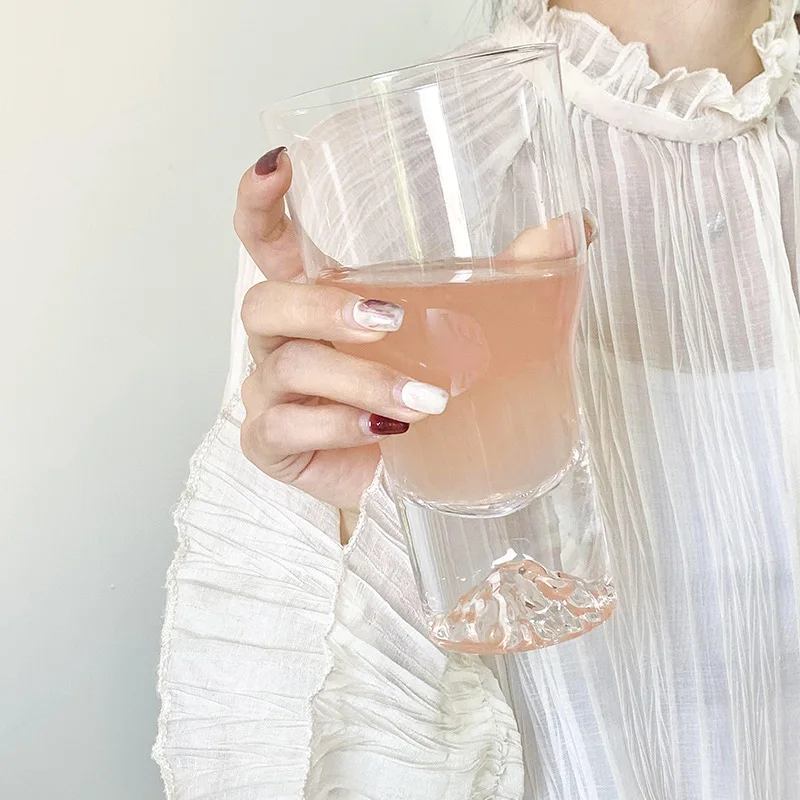 450ml 15oz Ins Style Iceberg Cup Large Capacity Mountain Shape Bottom Old Fashioned Rock Beer Soda Whiskey Water Glass Tumbler