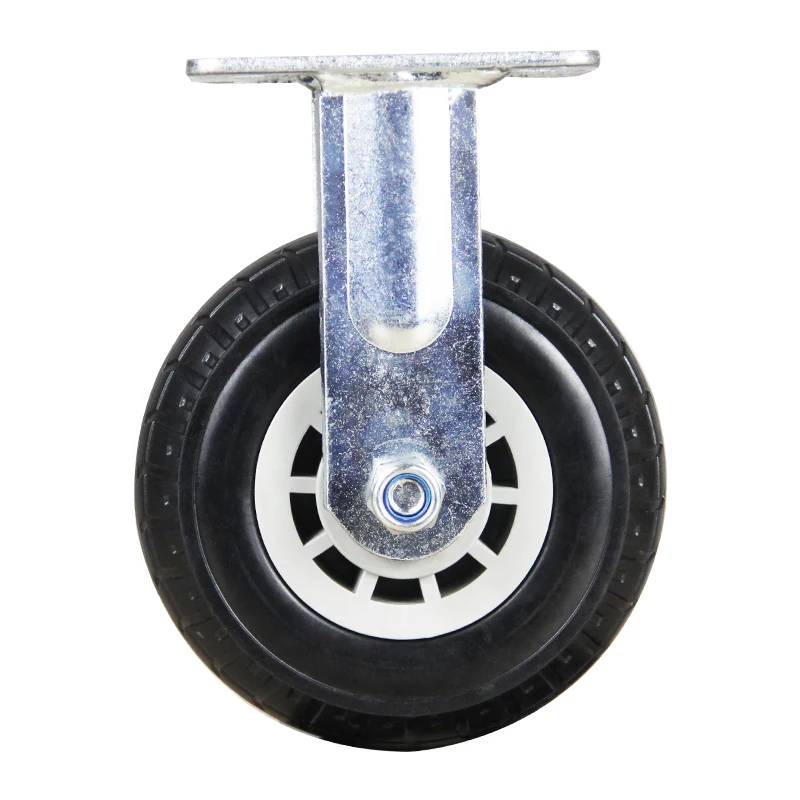 Galvanized Bracket Black Aluminum Core Rubber Wheel caster Workbench Swivel Caster Trailer Wheel