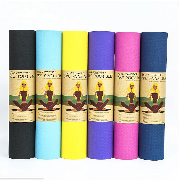 Promising cheap custom gymnastics mat yoga with carrying strap rubber pilates eco friendly tpe yoga mat