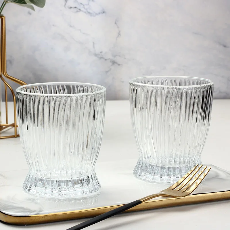 Hot Selling Cheap Glass Beer Steins Whiskey Vertical Crystal Glass Cup Personality Milk Water Cup Tumbler