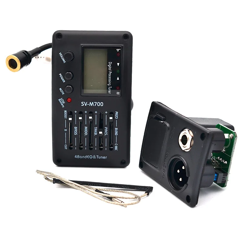 SV-M700  EQ with microphone and tuner,  Factory direct sales 4 bands guitar pickup preamp system bands Equalizer