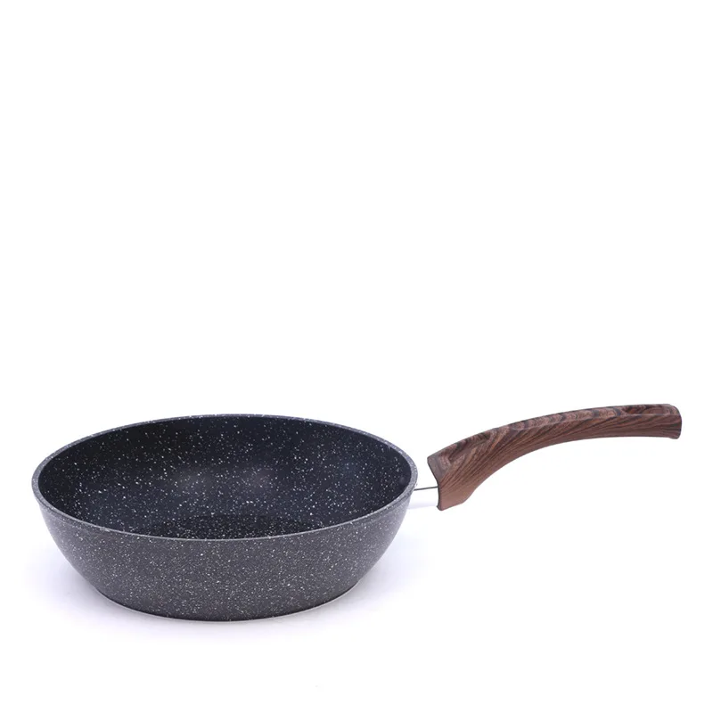 2022 hot sell China Nonstick Wok 28cm / 30cm wholesale wok pan with upright cover beads and removable handle