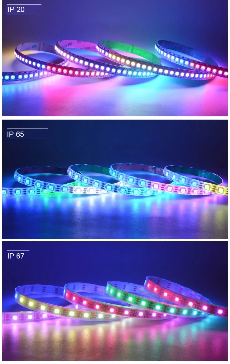 12v 24v 5050 smd гибкий ws2811 ws2812b ws2815 rgbw rgbic Адресуемая наружная Водонепроницаемая светодиодная лента