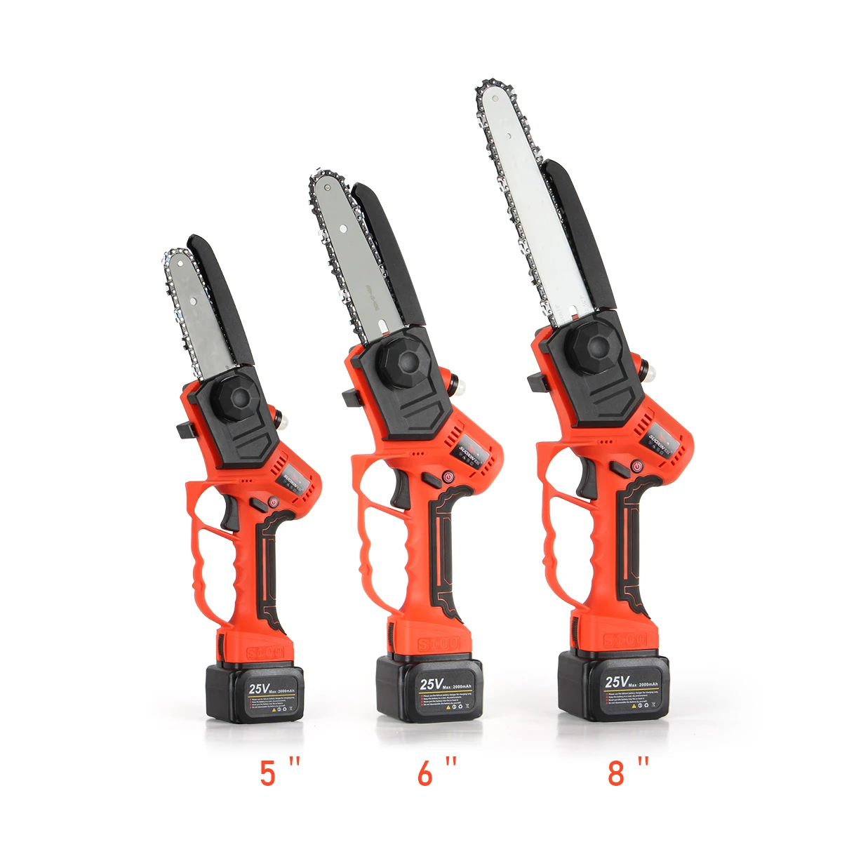 5'  6'  8' Battery Operated Mini Chain Saw Handheld, Portable Cordless Electric Chainsaw with 2 Rechargeable Batteries