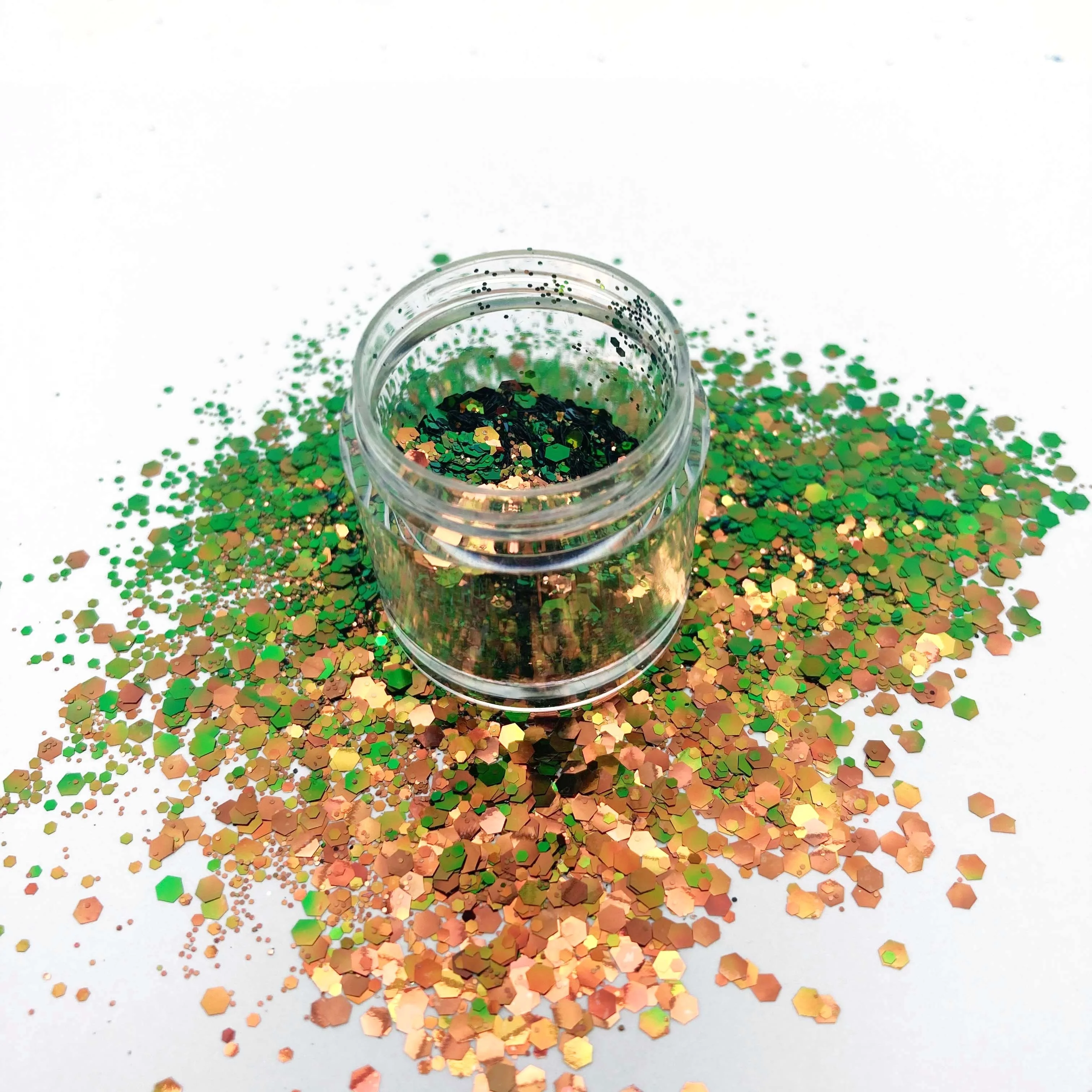 
1 кг Упаковка премиум Шестигранная Форма Смешанная массивная Косметика Хамелеон блестящая пудра для ногтей оптовая продажа 