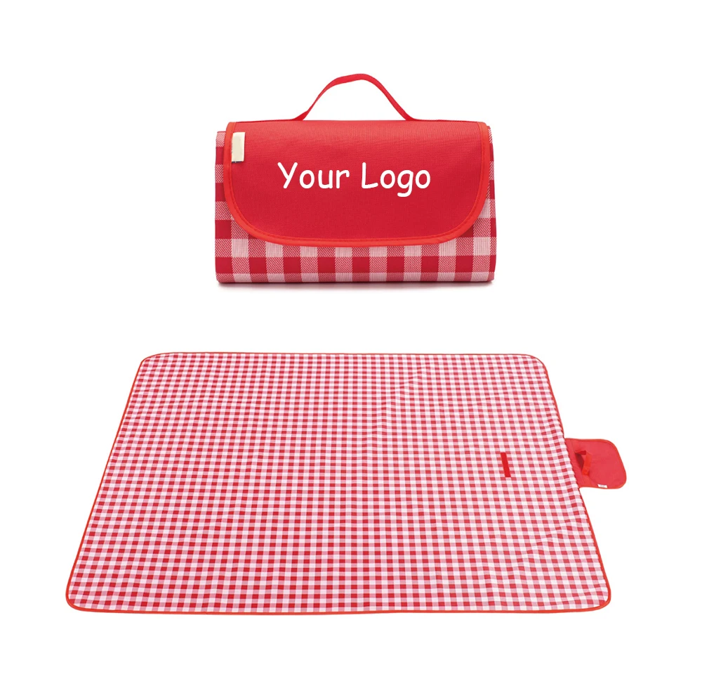 
In Stock Beach Foldable Red Recycled Rollable Waterproof Non Woven Canvas Bamboo Outdoor Picnic Mat  (1600171495218)