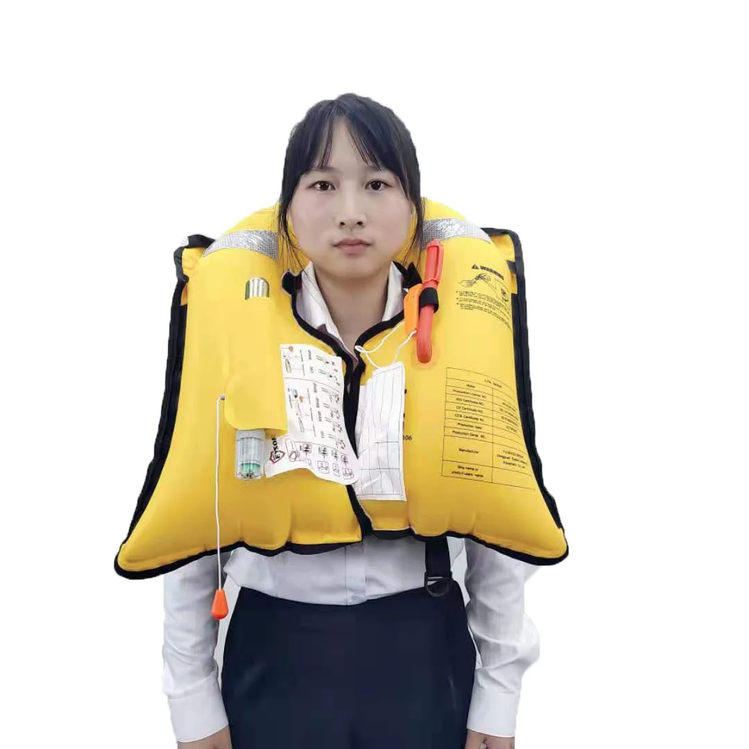 Eyson Customized Logo Inflatable Life Jacket Adjustable Fishing 150N Life Vest Adult Coast Guard Jacket