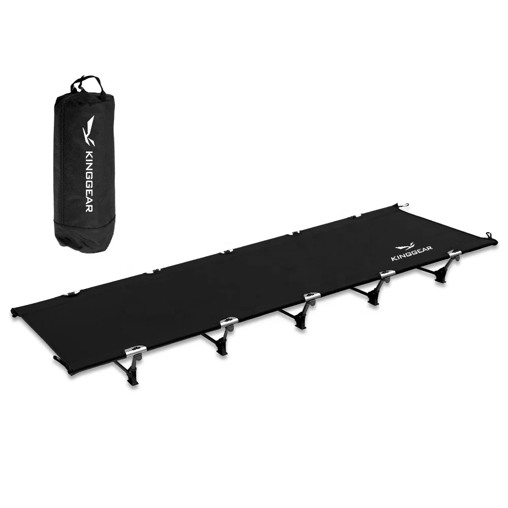 KingGear Ultralight Beach Folding Camping Cot Compact Travel Equipment Camp Hiking Climbing Camping Bed for Adults
