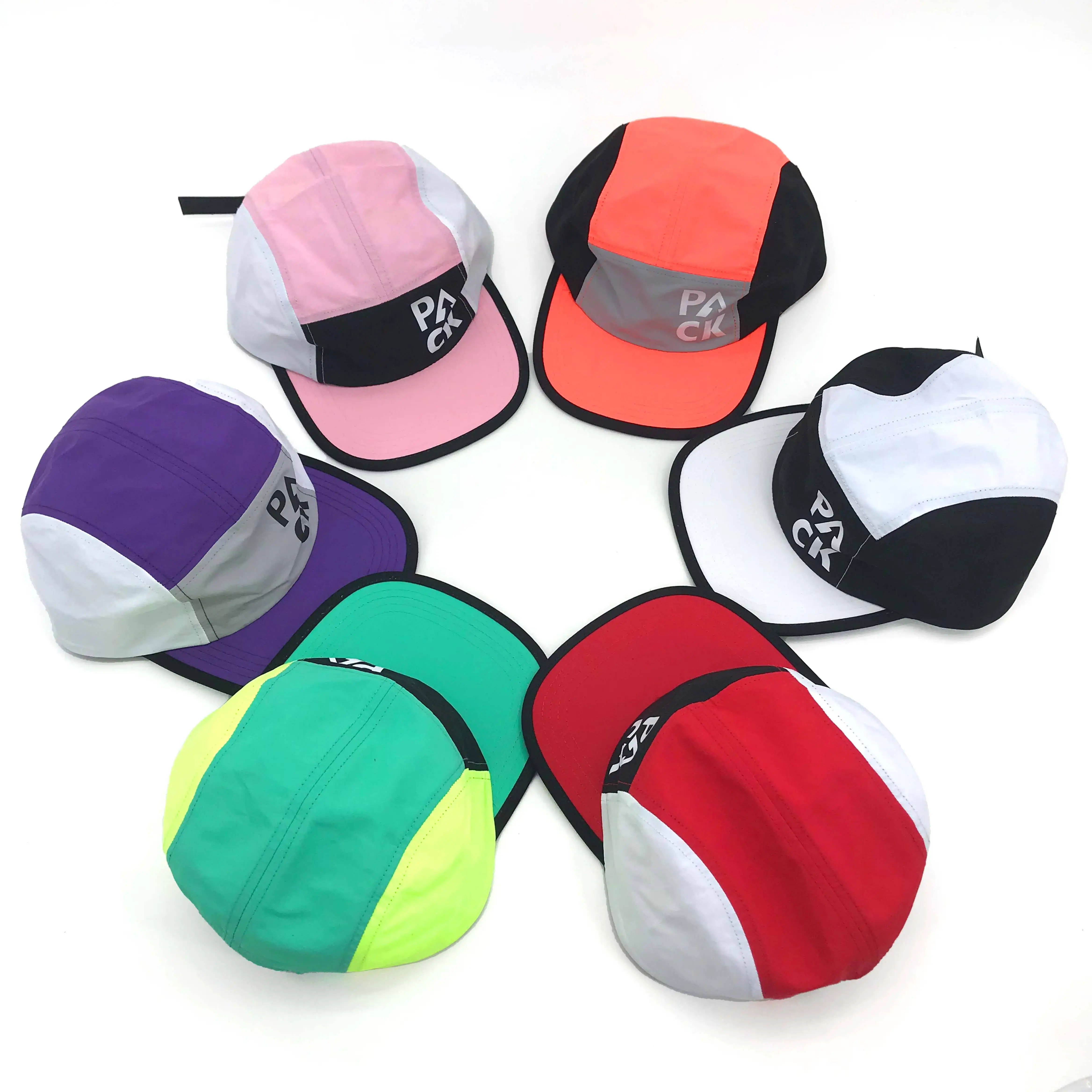 nylon waterproof strapback custom quick dry camp camper blank running 5-panel five 5 panel 5panel caps hats