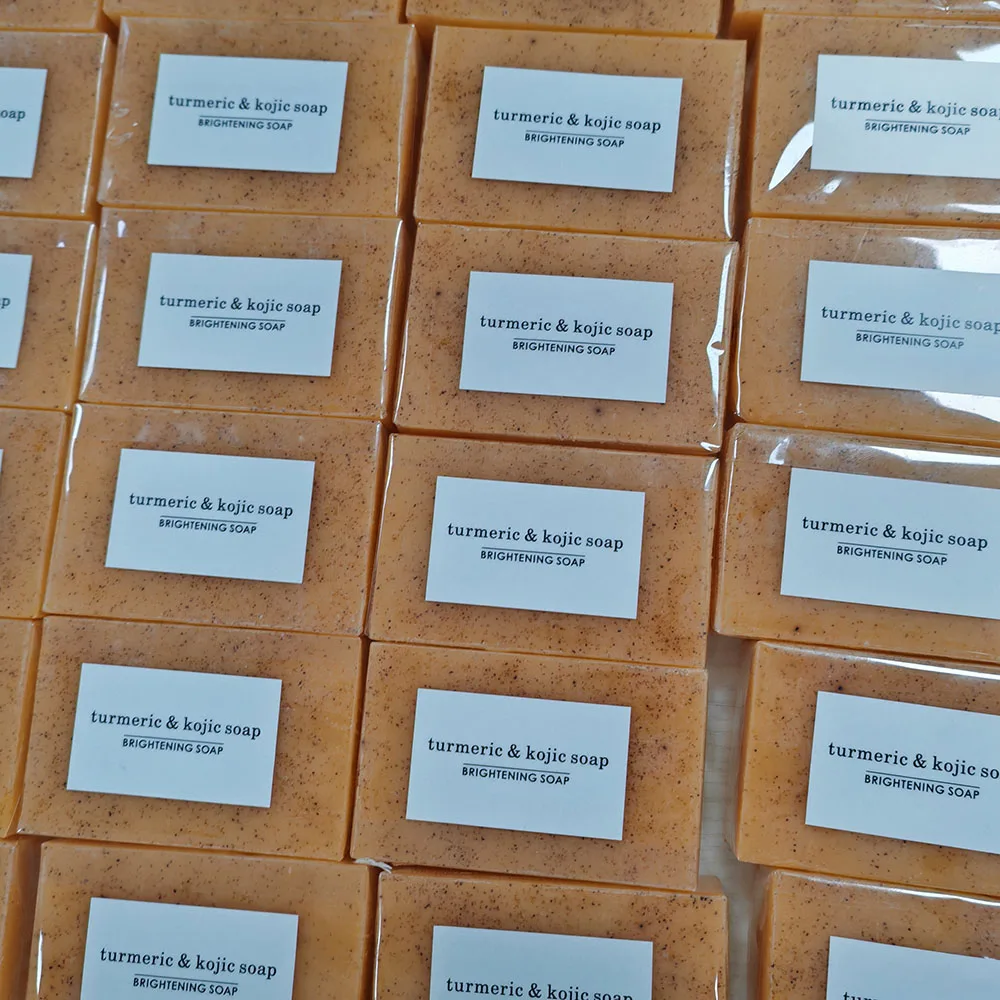 Organic Lemon Turmeric And Kojic Acid Vitamin C Bar Brightening Face Soap For Dark Spots