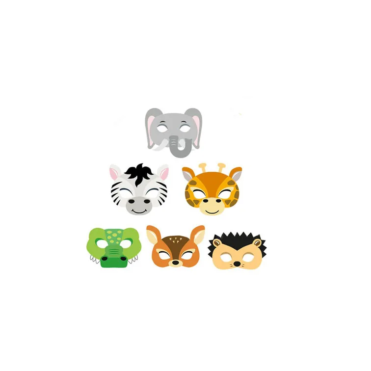 Jungle Wild Animal Paper Mask Park Theme Kindergarten Game Activity Animal Masks Lion Tiger Party Mask