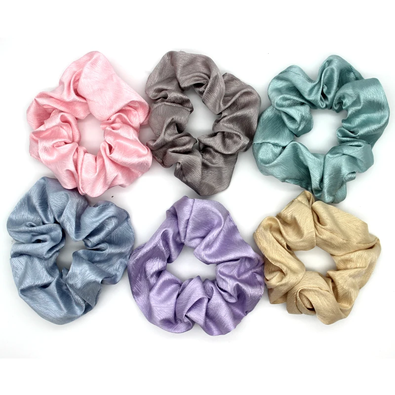 Fashion lovely fabric hair accessories solid color hair scrunchies