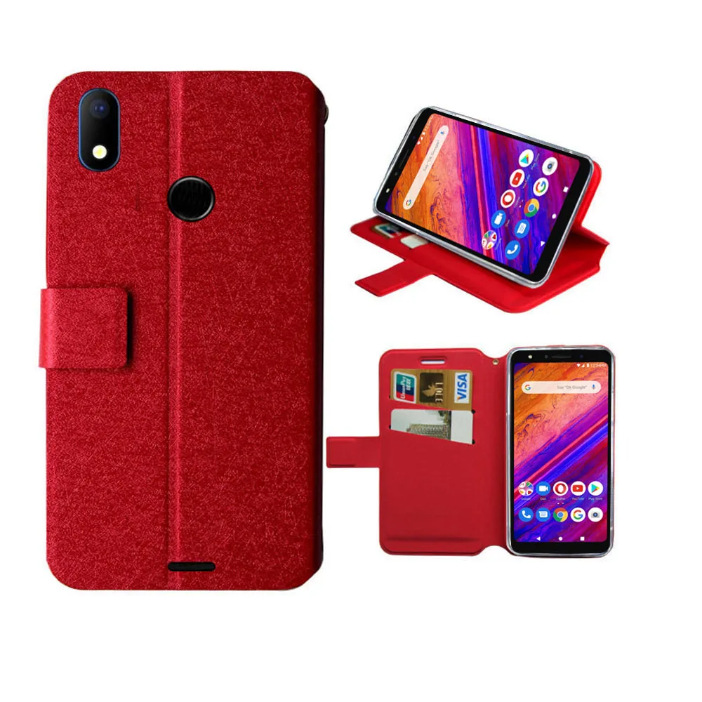 Красный кожаный чехол для BLU V7, кожаный бумажник высокого качества по заводской цене