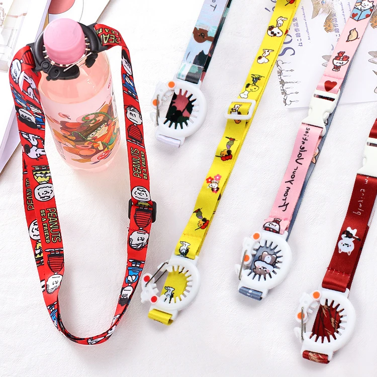 Cheap High quality print Sublimation cartoon children Outdoor straps water bottle lanyard holder