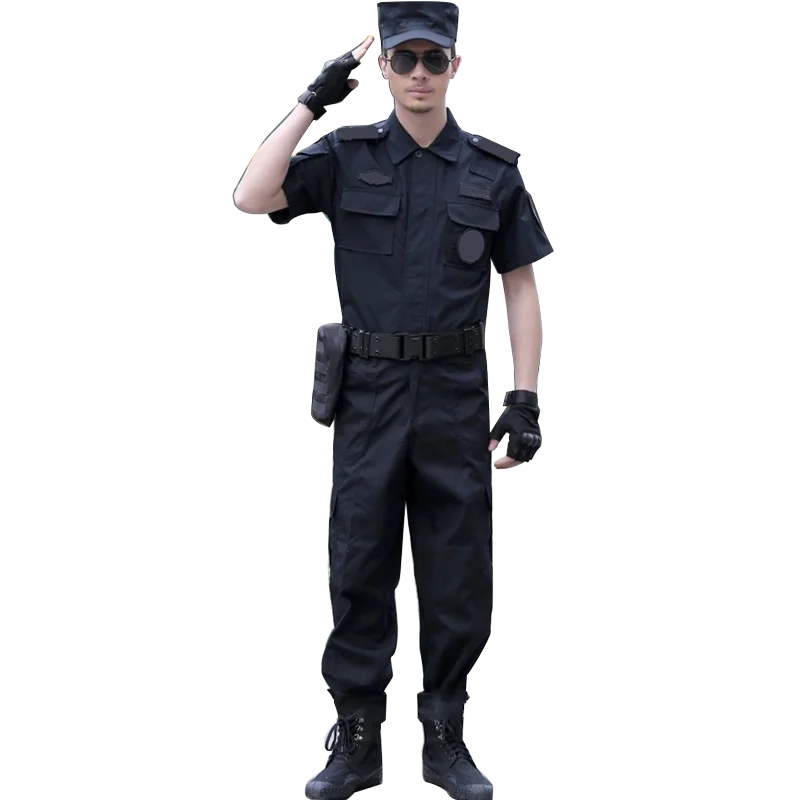 Excellent manufacturer selling security guard uniform jeweller shop 100% cotton security guard uniforms black