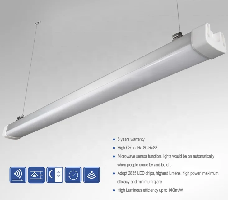 2ft 4ft 5ft 6ft 40W ip65 waterproof triproof lighting fixture dustproof tri proof 36w led tube light