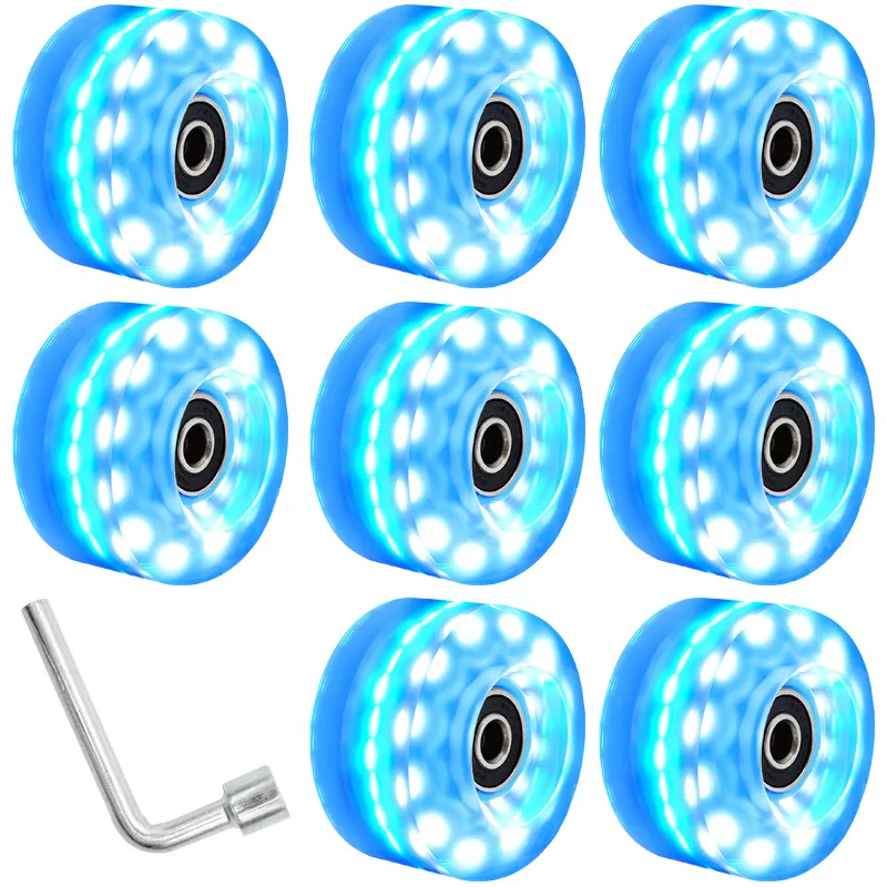 58*32mm Six light double row roller skates light up wheels Roller skates flash wheels rink indoor and outdoor