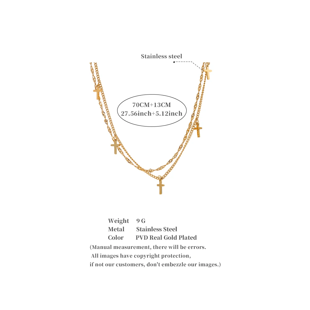 JINYOU 4273 Summer Stylish Stainless Steel Tarnish Free Waist Chain Body Chain for Women Body Accessories with Cross