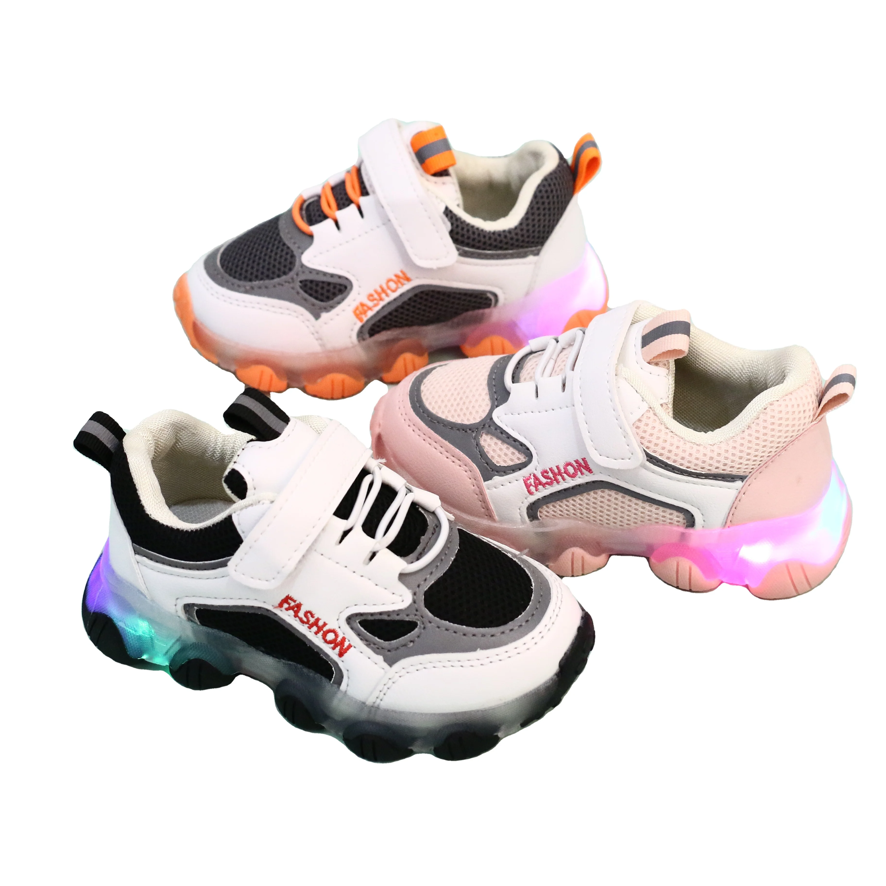 Superior Quality Low Price Safety Stylish Children Designer Lighting Kids School Shoes