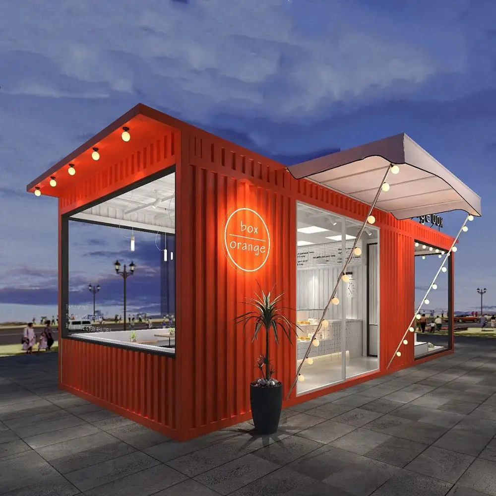 Colorful prefab shipping container cafe/restaurant /uneven bar/house for sale