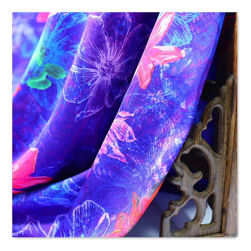 Hot sales 50D polyester  printed silk  satin chiffon fabric for dress