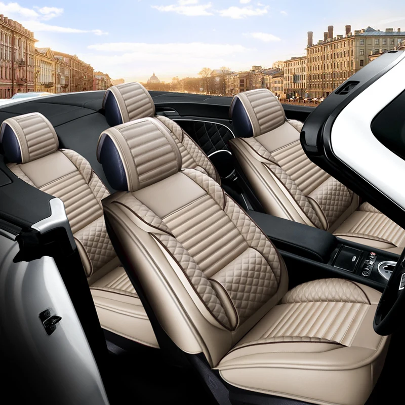 New Products Universal Size 5 Pcs Durable Genuine Leather Car Seat Cover