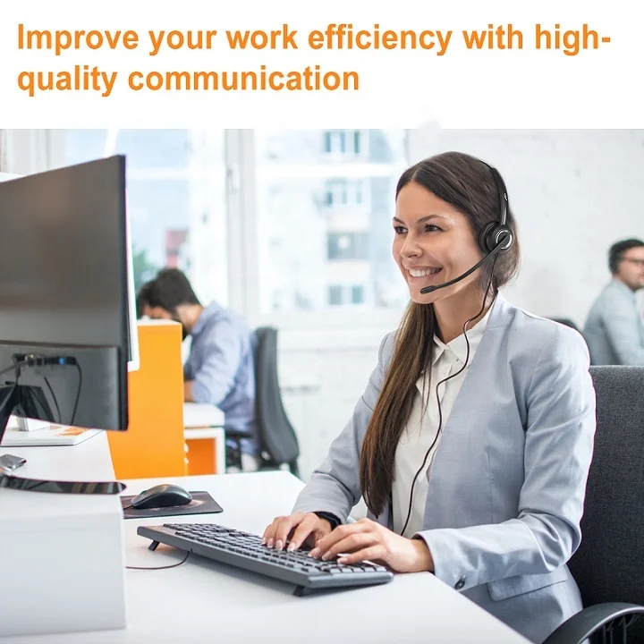 call center USB headphone headset with MIC /volume control/mute function