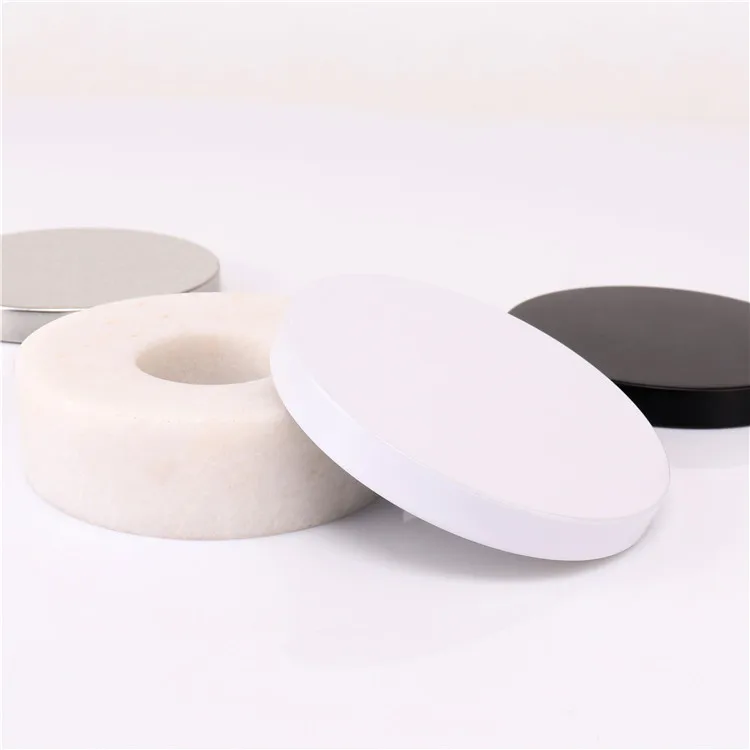 BOYE luxury customized glass candle jar lids 82mm white metal lid cover for candle making