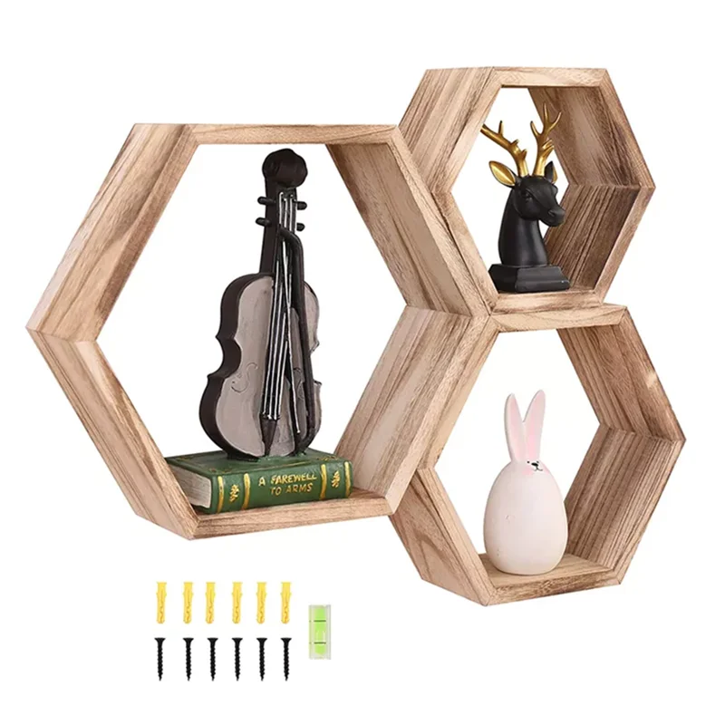 Hot sell wood wall shelf set wall shelves home decor