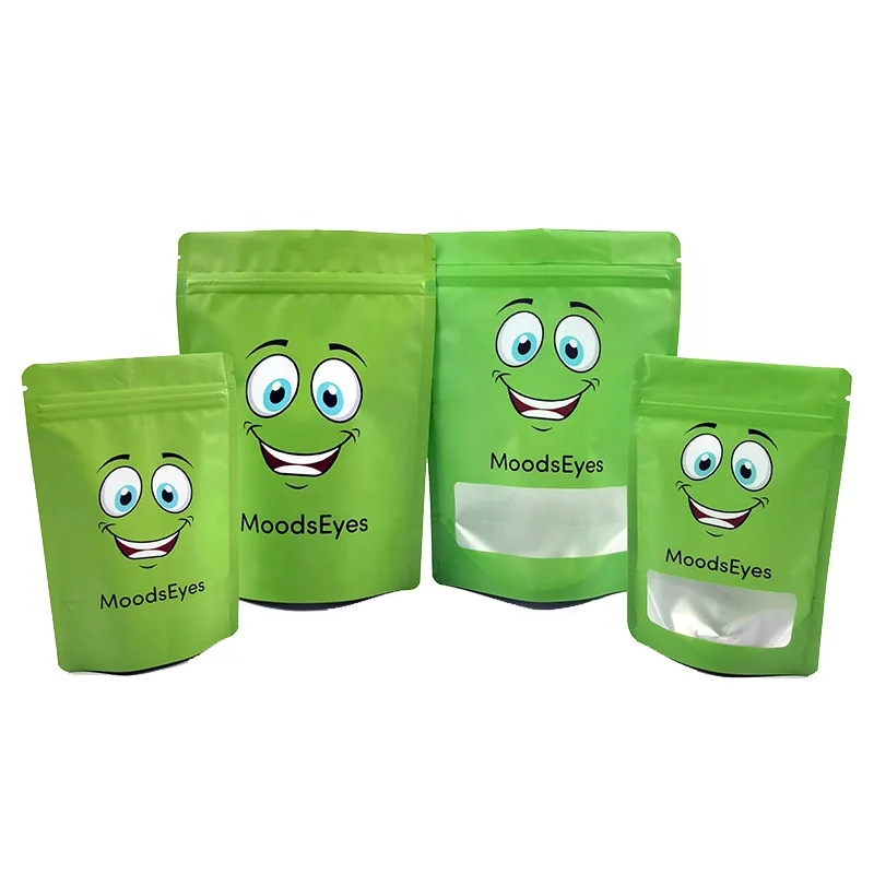 Custom printed candy bags child resistant resealable Edibles Gummy smell proof zip lock mylar bags