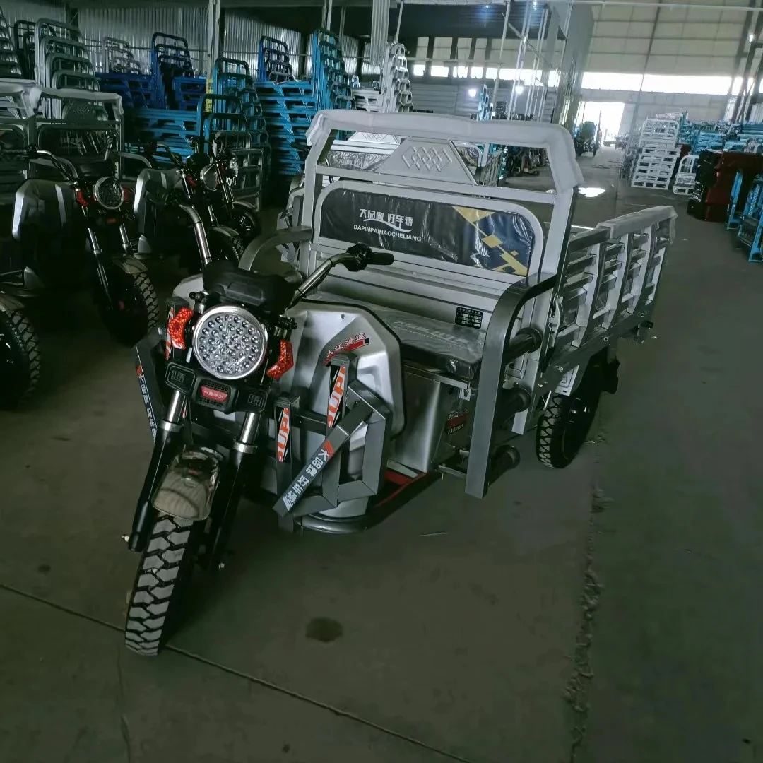 wholesale distribute adults tricycle cargo truck 800w/1000W 3 wheel electric cargo tricycle with cabin fat tire tricycle cargo
