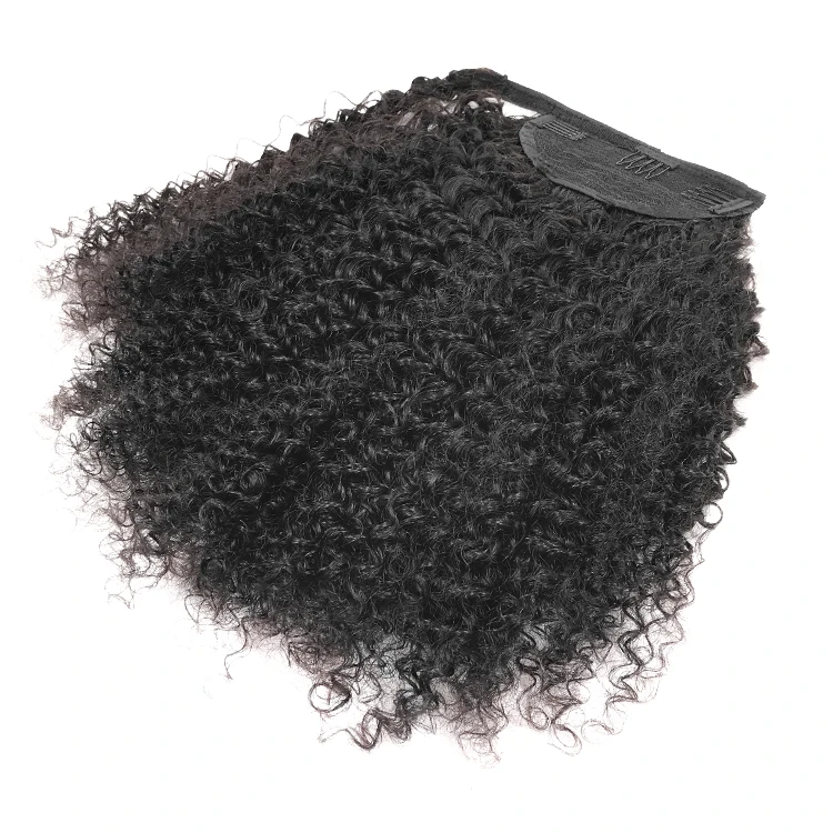 Direct Factory Wholesale 100% Human Hair Straight Ponytail Extensions Wrap Around Human Hair Clip On Ponytail