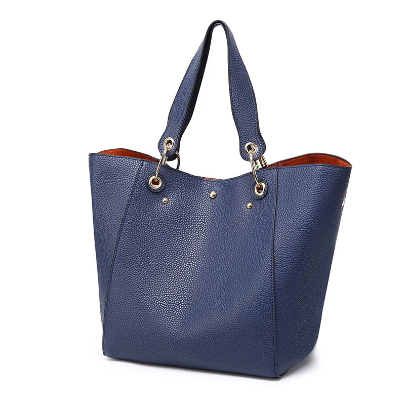 Simple Design Large Capacity Magnetic Closure Luxury PU Leather Tote Women Handbags for Girls Ladies