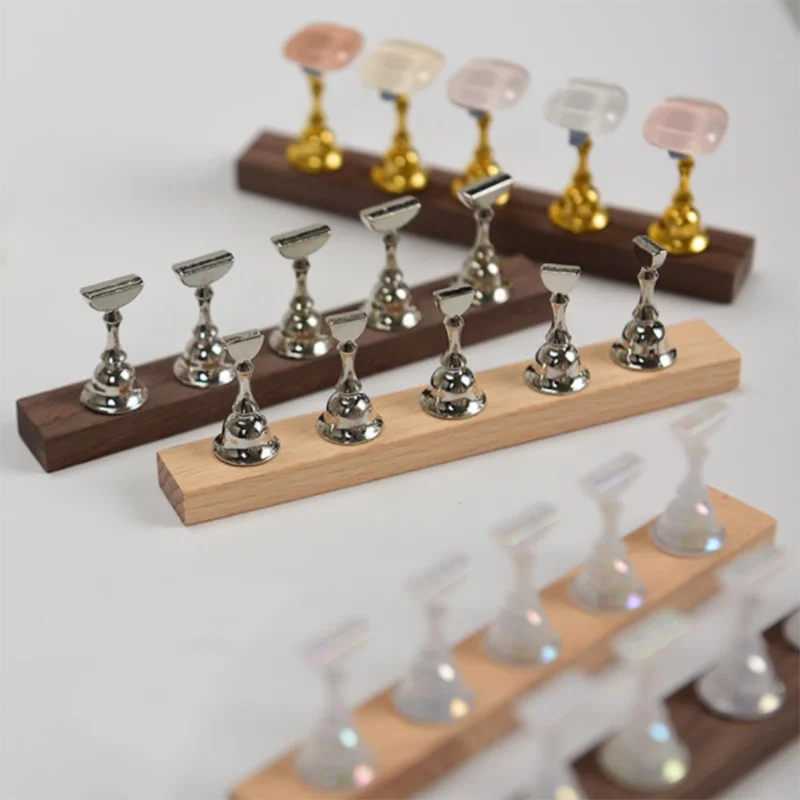 Gold Sliver Nail Art Showing Shelf Nail Practice Base False Nail Tip Display Holder Manicure Stand