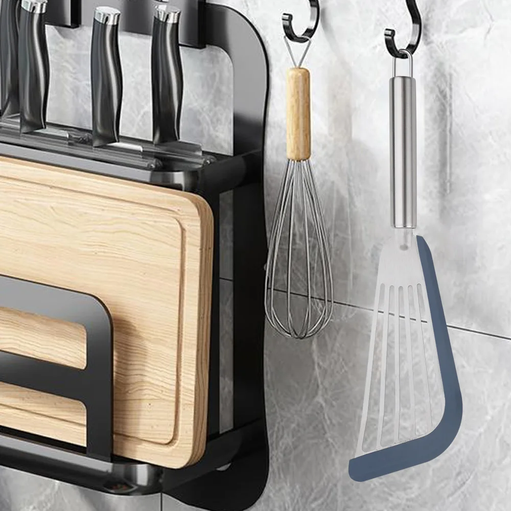 Wholesale Stainless Steel Kitchen Slotted Turner Fish Spatula with Silicone Edge