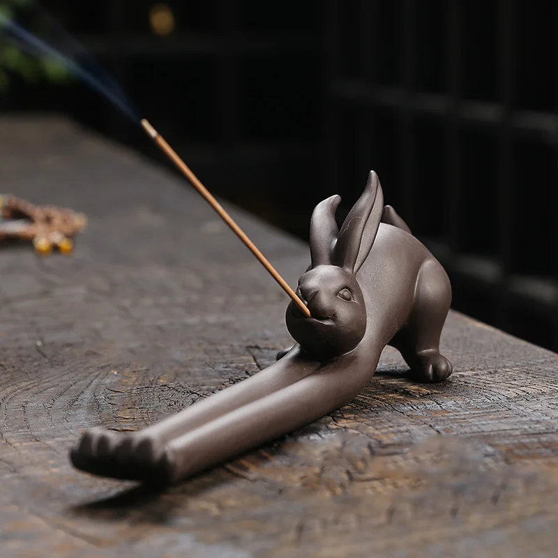Cute Animal Frog Incense Holder with Incense Sticks Ceramic Incense Burner Cone for Stress & Anxiety Relief Yoga Meditation