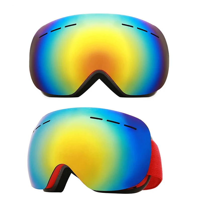 Оптовая ПРОДАЖА дизайнерские лыжные очки унисекс для сноуборда ветрозащитные двухслойные сферические противотуманные