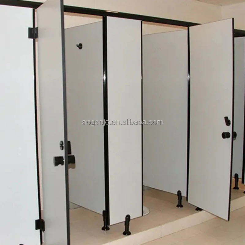 Compact Solid Phenolic Board Shopping Mall Toilet Cubicle Partition
